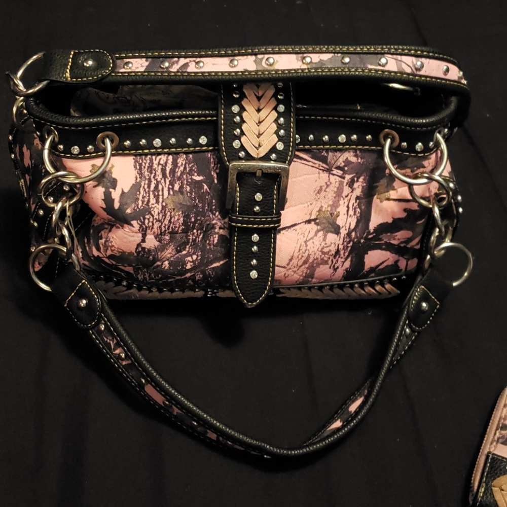Pink camo purse
